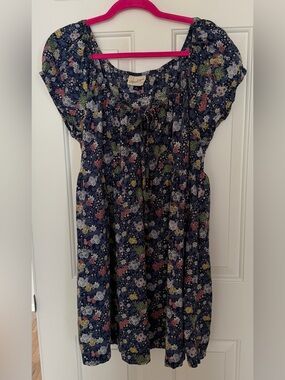 Universal Thread Navy Floral Peasant Dress
